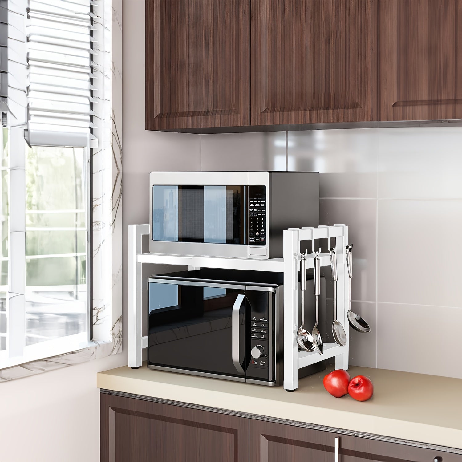 Expandable Microwave Rack with 2 Tiers