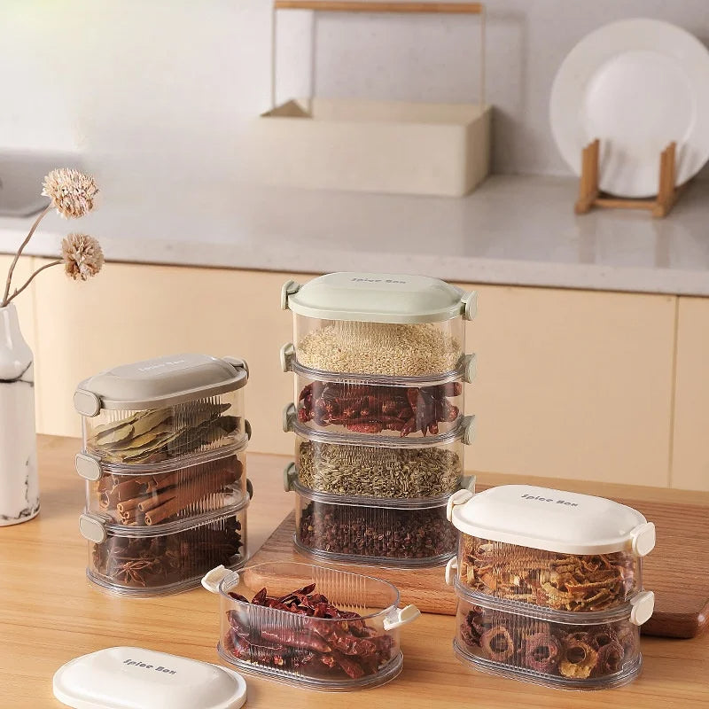 Spice Containers | Organize Faster Than Ever | Stackable, Airtight, Clear | SpiceNest