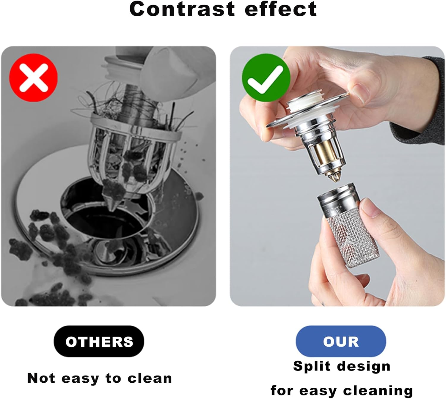 VitaFlow™ Stainless Steel Drain Strainer — Stop Clogs and Smells Instantly for Effortless, Fresh-Flowing Drains Every Day