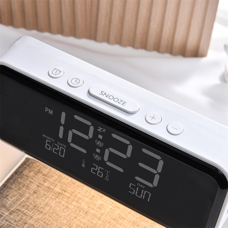 Wireless Charging Night Light and Multifunctional Alarm Clock