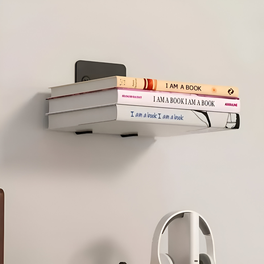 Floating Wall Shelf | Invisible Suspension Design for Books | Durable Iron Mounting Bracket | FloatShelf