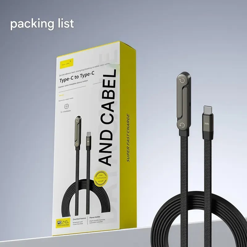 Power Cable for Fast Charging and Secure Grip for Unrestricted Use