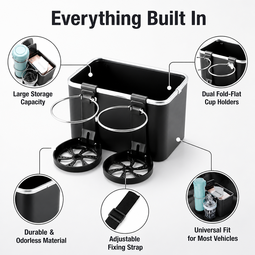 VeloceGuard™ — Take Back Your Drive with Ultimate Order and Spill-Proof Peace of Mind
