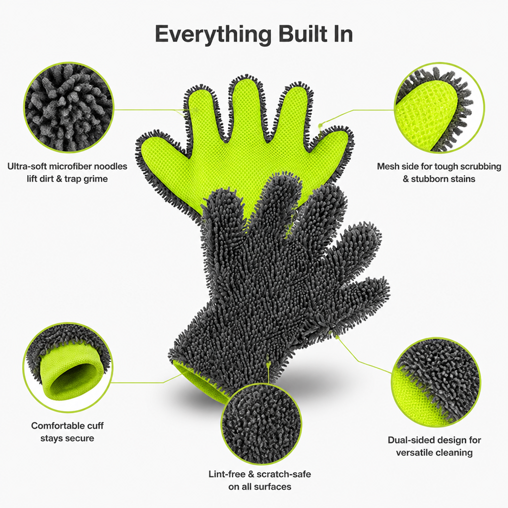 VeloClean™ Gloves — Take Command of Every Curve with Effortless, Showroom-Ready Shine