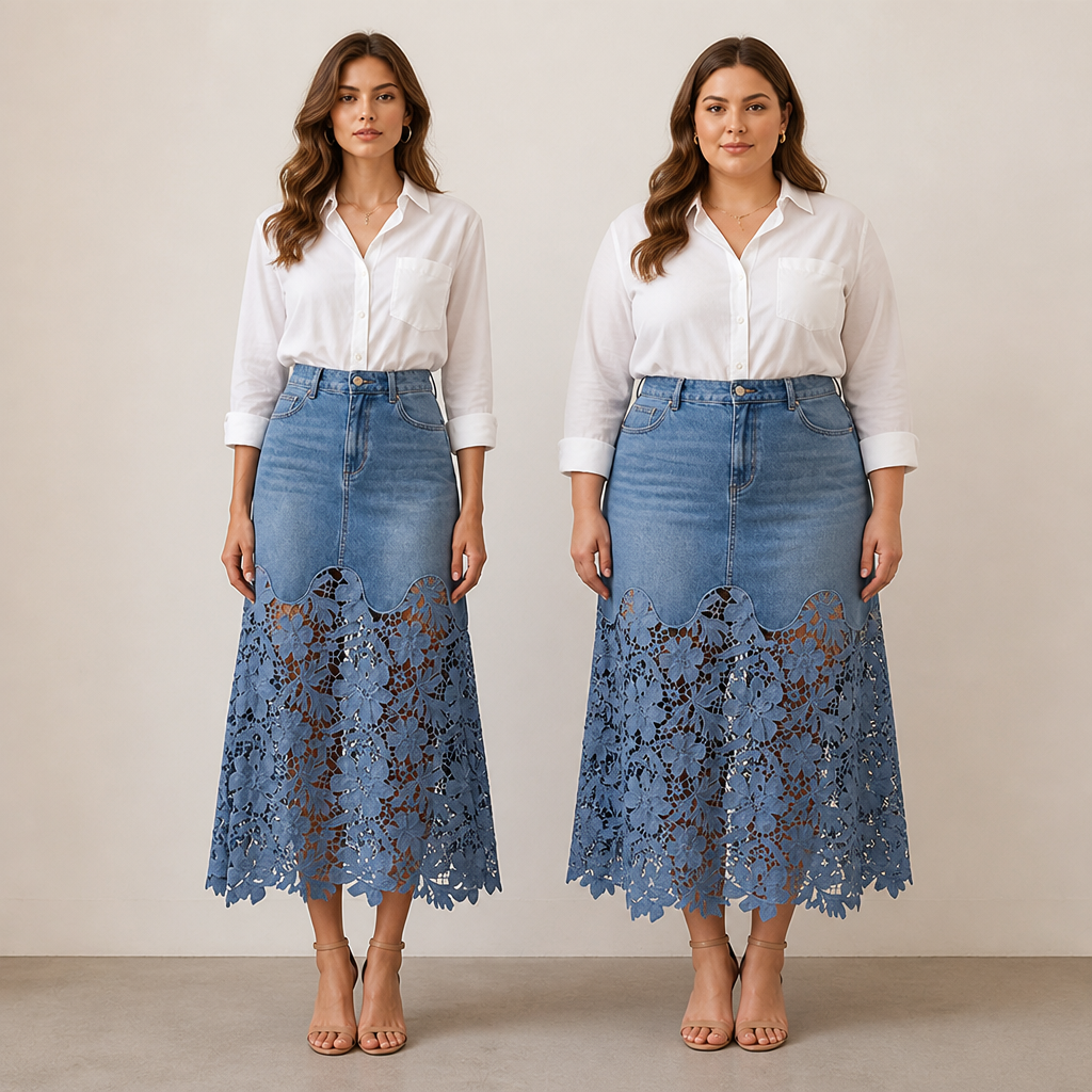 VelaLace™ Denim Skirt — Unleash Your Confidence with Comfort and Allure