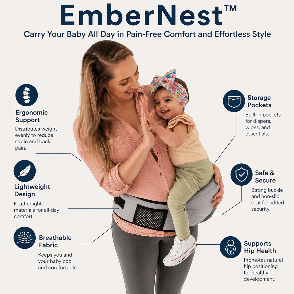 EmberNest™ — Carry Your Baby All Day in Pain-Free Comfort and Effortless Style