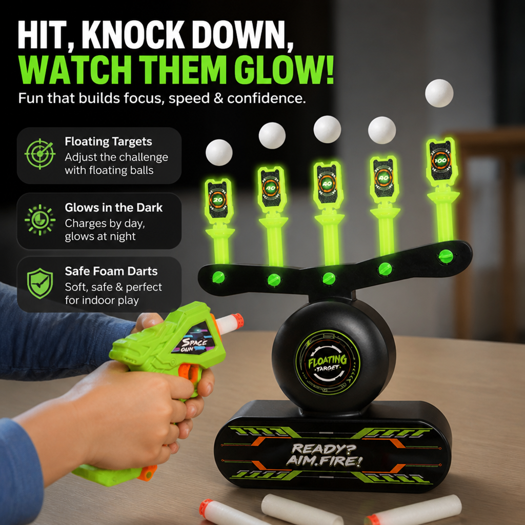 GlimmerShot™ — Ignite Epic Family Fun with Glowing, Floating Target Challenges
