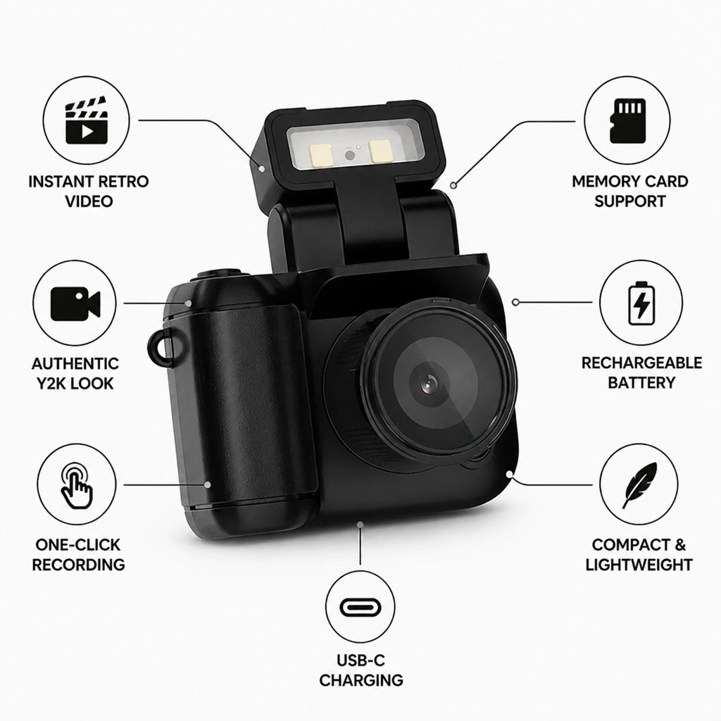 FlashReel™ Nostalgic Camera — Instantly Relive Your Most Heartfelt Y2K Memories with Authentic Retro Soul