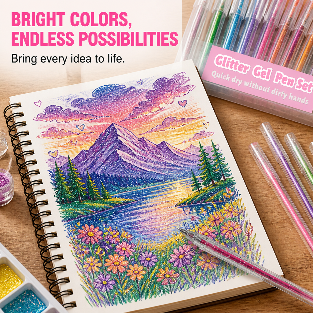 LumaHue™ Glitter Gel Pens — Unleash Brilliant Colors That Keep Your Imagination Forever Vibrant