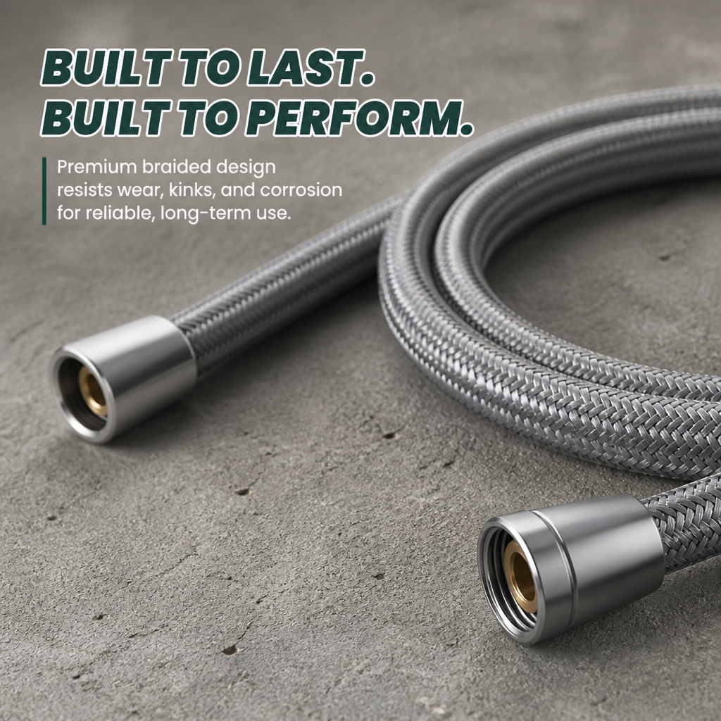 HydroForce™ Braided Shower Hose — Unleash a Leak-Free, Power-Packed Shower You’ll Crave Every Day