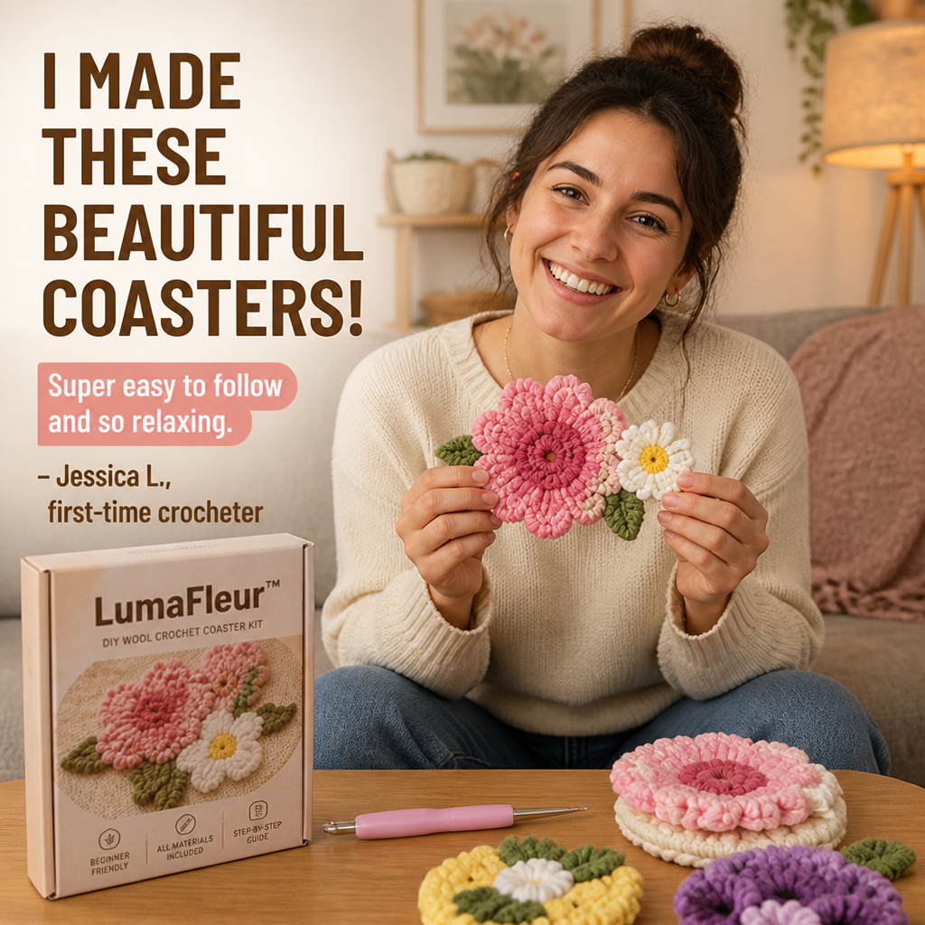 LumaFleur™ — Ignite Your Space with Handmade Coasters Bursting with Joy and Color