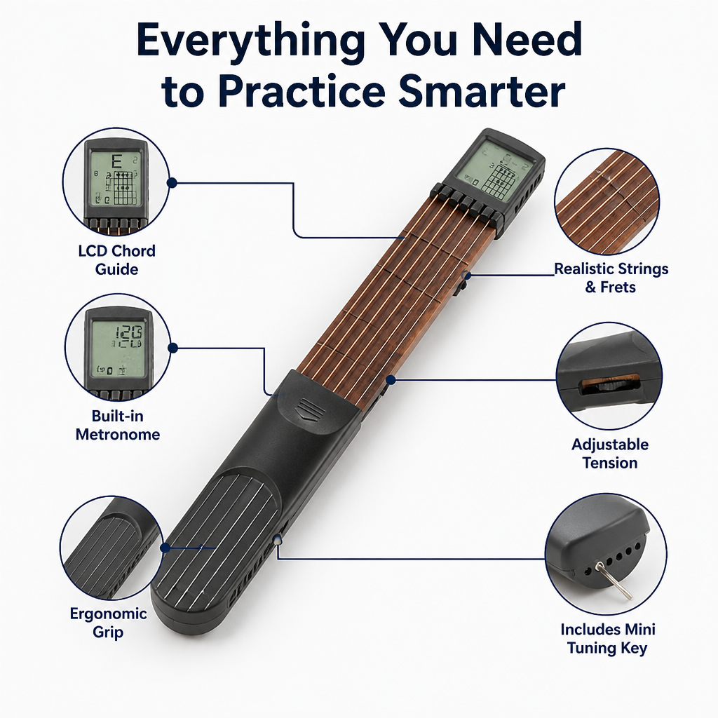 StrumEase™ — Transform Spare Moments into Confident, Quiet Guitar Mastery