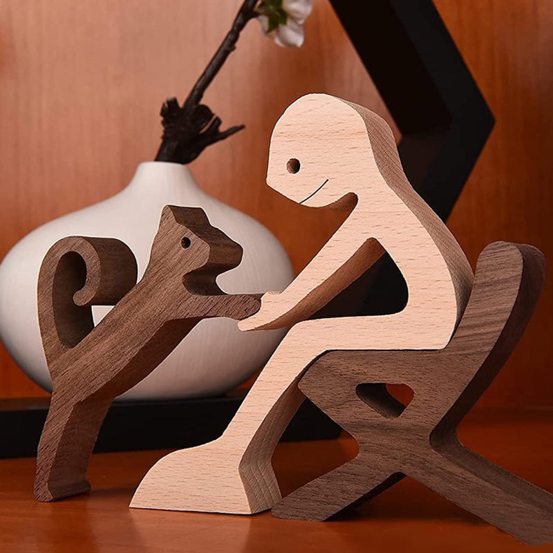 Handcrafted Wooden Sculpture for Animal Lovers