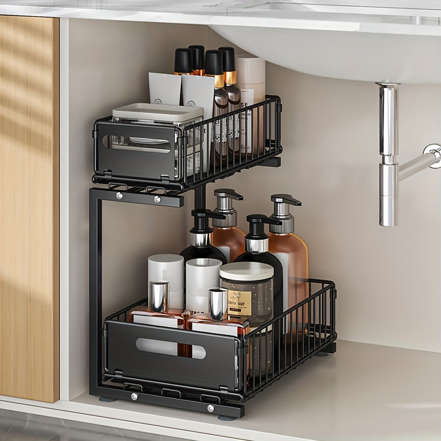 Expandable Under-Cabinet Organizer with 2 Levels
