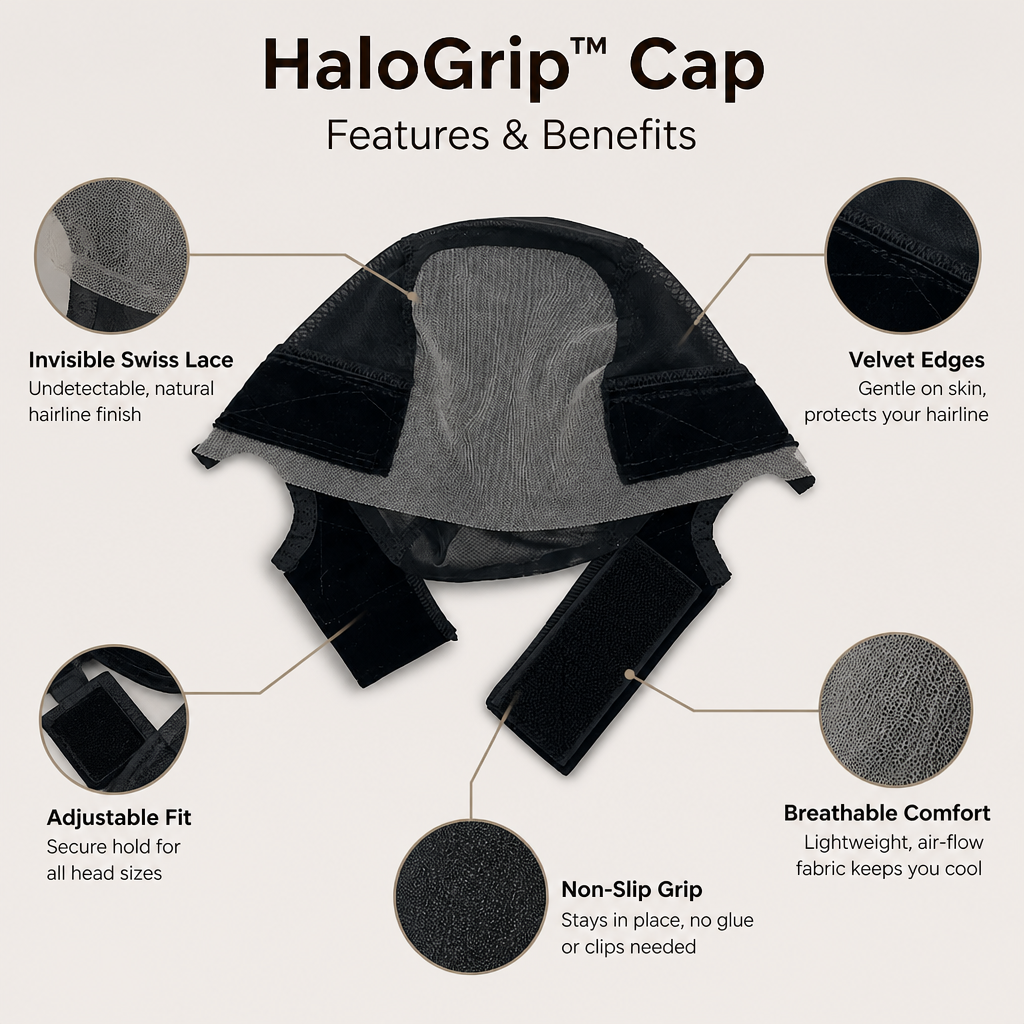 HaloGrip™ Cap — Lock In Confidence with Invisible, All-Day Comfort