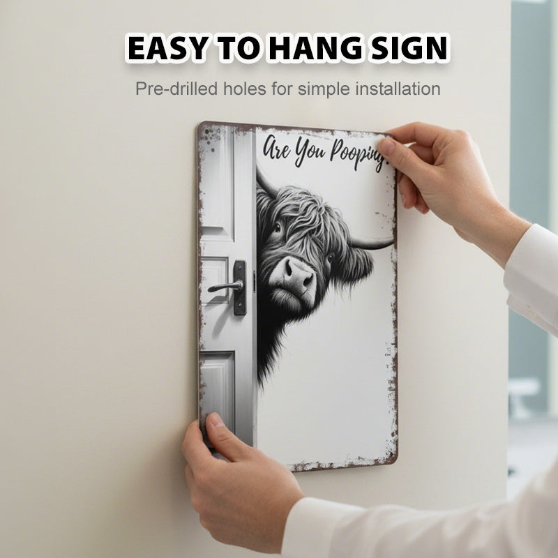 RustiCow™ Smile Sign — Turn Your Bathroom Into a Joyful, Unforgettable Conversation Starter