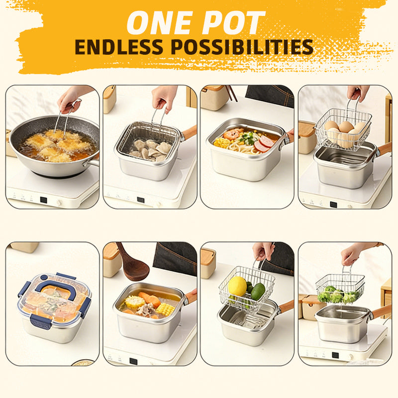 Stainless Steel Deep Fryer – Enjoy Crispy, Healthy Meals Anywhere Effortlessly!