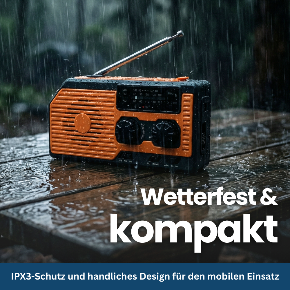 Solar-Powered 4-in-1 Emergency Radio with Battery Backup