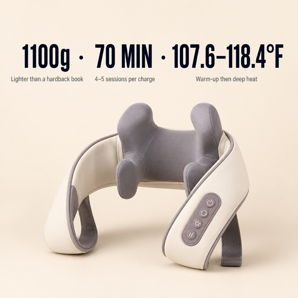 SensaWave™ — Knead Away Neck and Shoulder Knots With Heated Shiatsu Hands