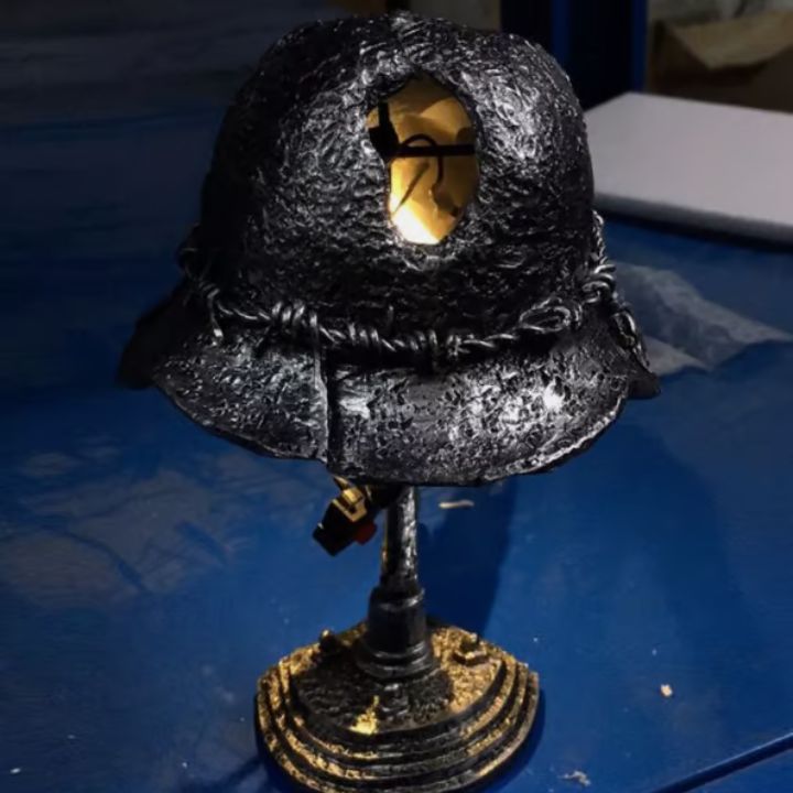 Vintage Helmet Lamp - Illuminate Your Home with Historical Charm