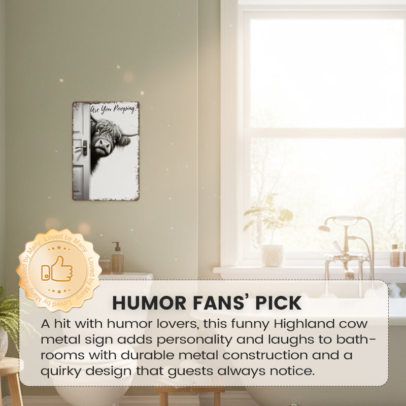 RustiCow™ Smile Sign — Turn Your Bathroom Into a Joyful, Unforgettable Conversation Starter