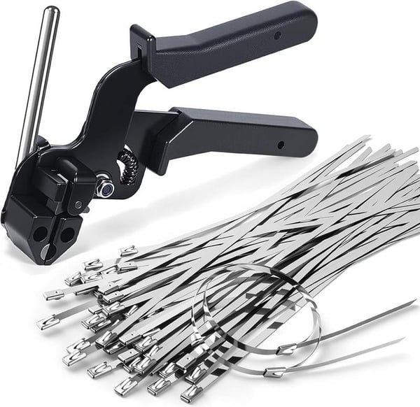 Stainless Steel Cable Tie Gun with Metal Fasteners