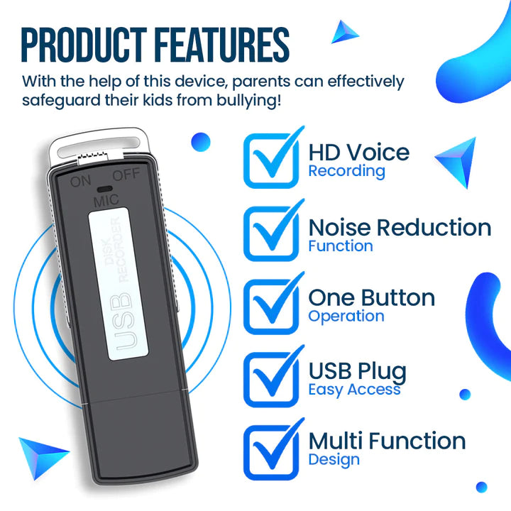 Voice Recorder | Hidden Design | Noise Cancellation | BullySpy