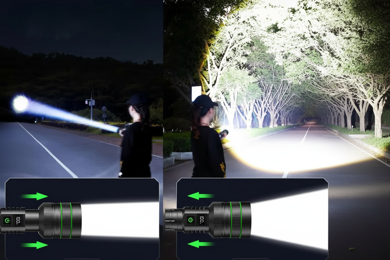 Zoomable LED Flashlight with Adjustable Beam for Camping and Emergencies