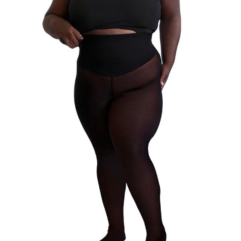 VelouraFlex™ – Sheer Thermal Sculpting Tights with Compression Waistband