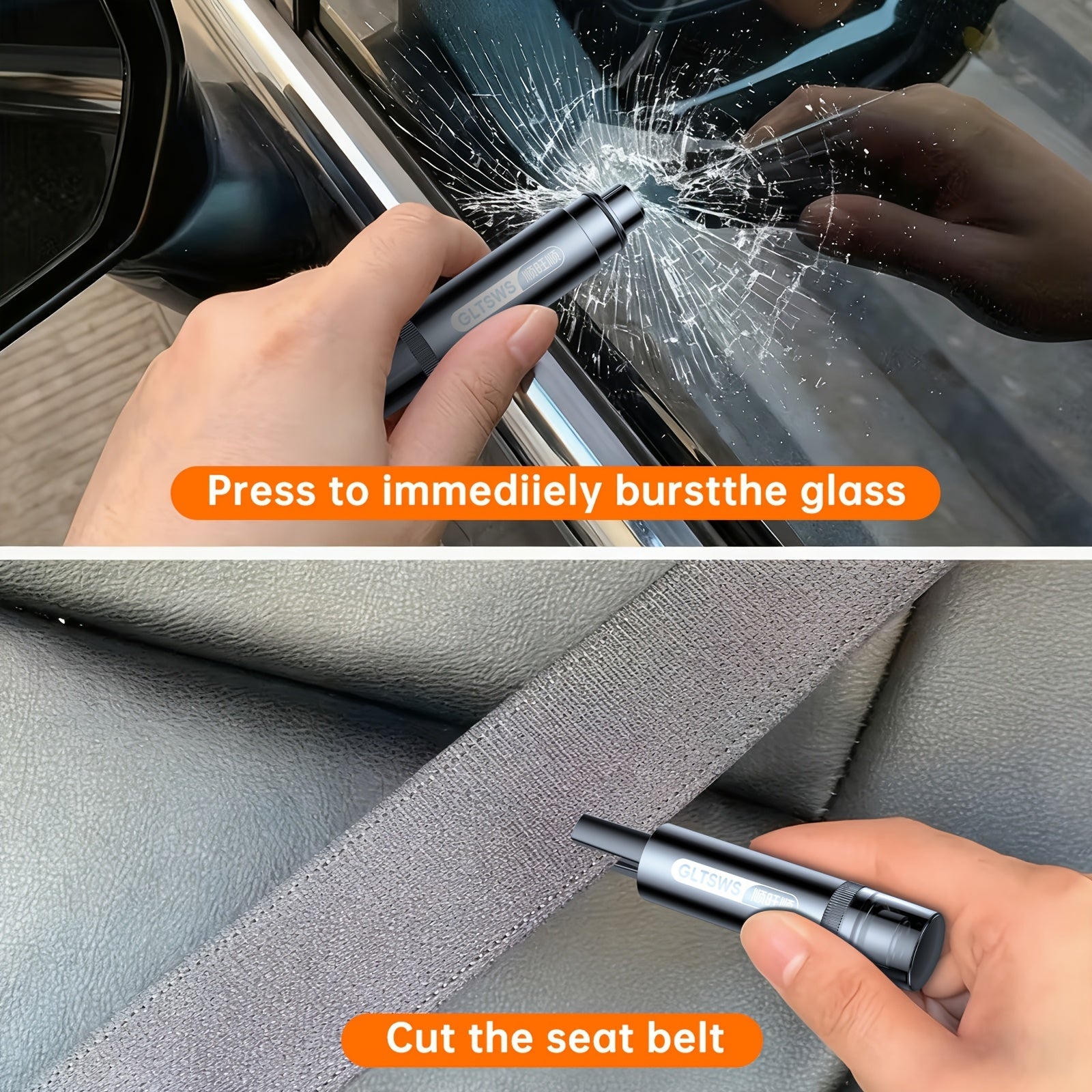 Emergency Car Rescue Hammer with Seatbelt Cutter