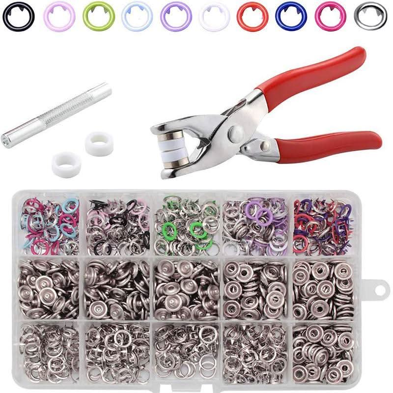 Snap Fastener Set - Secure Buttons Easily Without Drilling or Hassle