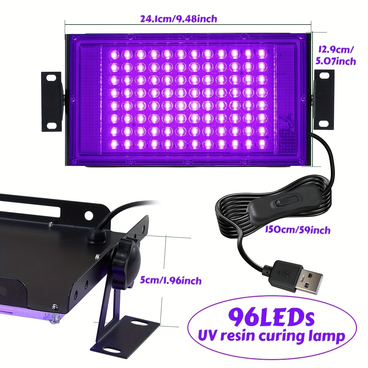 UV Resin Curing Lamp with 96/144 LEDs