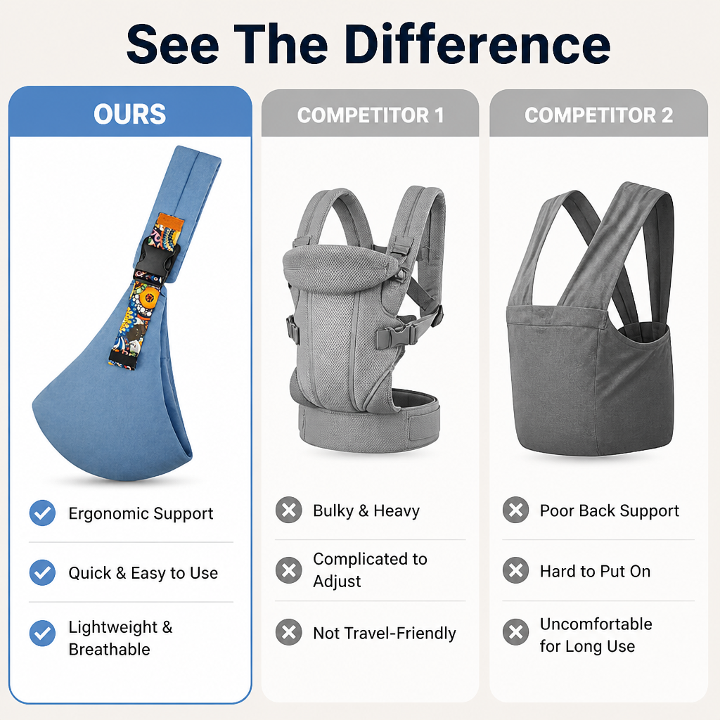 GlideNest™ BabySling — Feel the Joy of Hands-Free, Hug-Like Comfort Every Step of the Way
