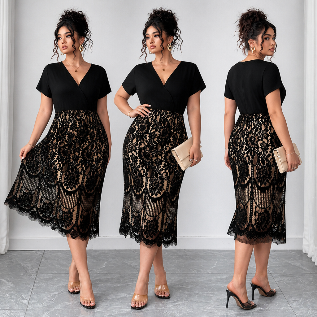 LuminaFleur™ Lace Evening Dress — Unleash Stunning Confidence with Every Curve You Own