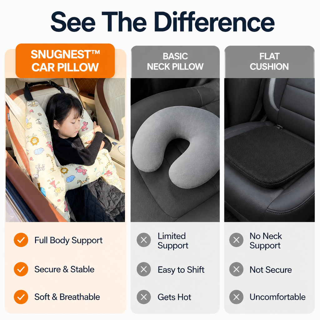 SnugNest™ Car Pillow — Turn Every Trip into Your Child’s Calmest, Coziest Adventure