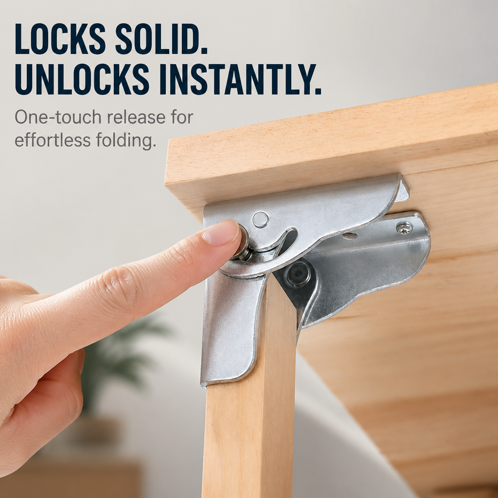 IronLock™ Fold & Secure Hinges — Unshakable Strength That Frees Your Space Instantly