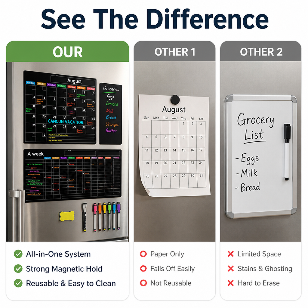 VibranceFlow™ Magnetic Calendar Set — Command Your Family’s Chaos with Colorful Clarity and Stress-Free Control