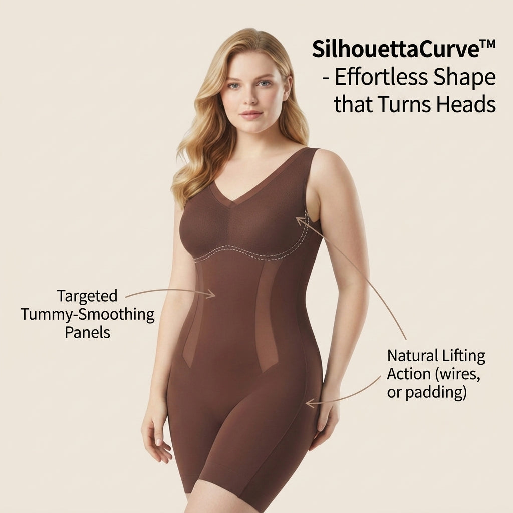 SilhouettaCurve™ – Seamless Full-Body Shaping Bodysuit with Tummy-Smoothing Panels