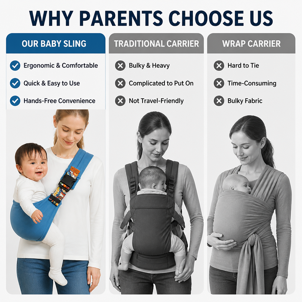 GlideNest™ BabySling — Feel the Joy of Hands-Free, Hug-Like Comfort Every Step of the Way