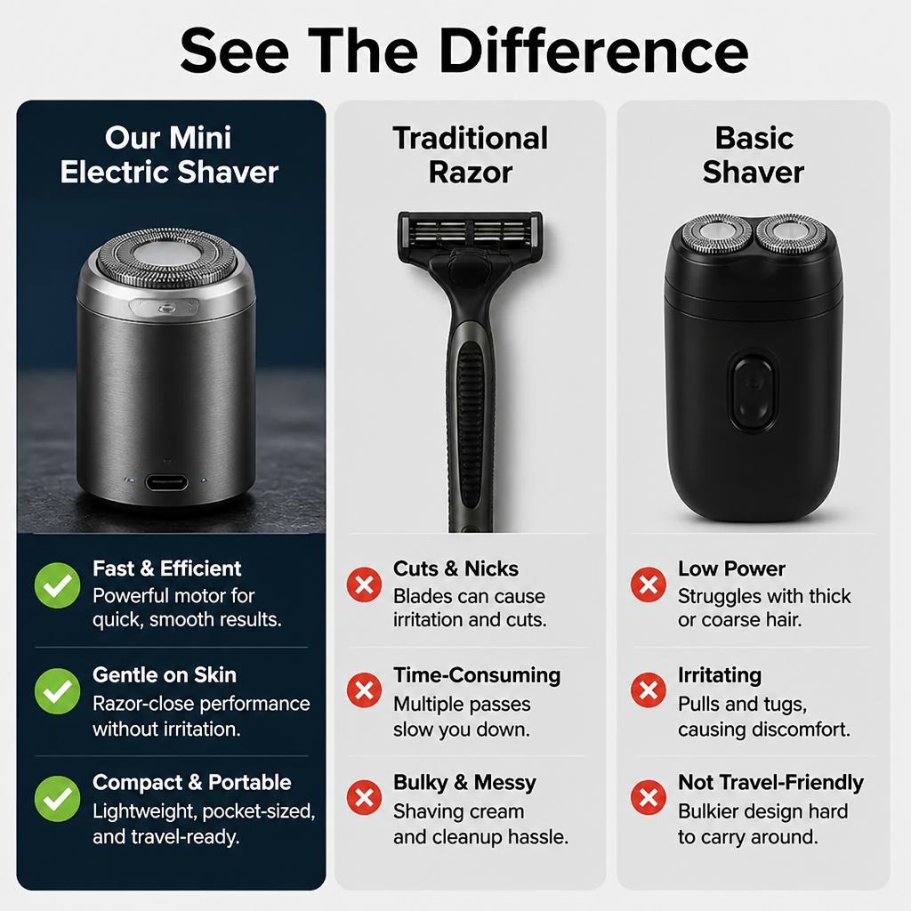 BladeRush™ Mini Electric Shaver — Command a Smooth, Irritation-Free Look That Powers Your Day