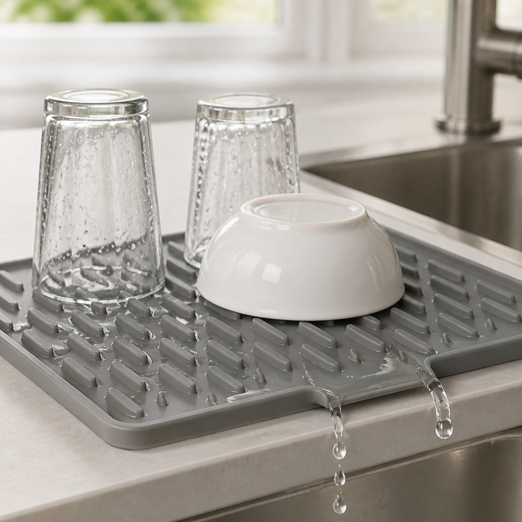AquaGuard™ Mat — End Kitchen Chaos with Dry Counters and Safer Dishes Every Time