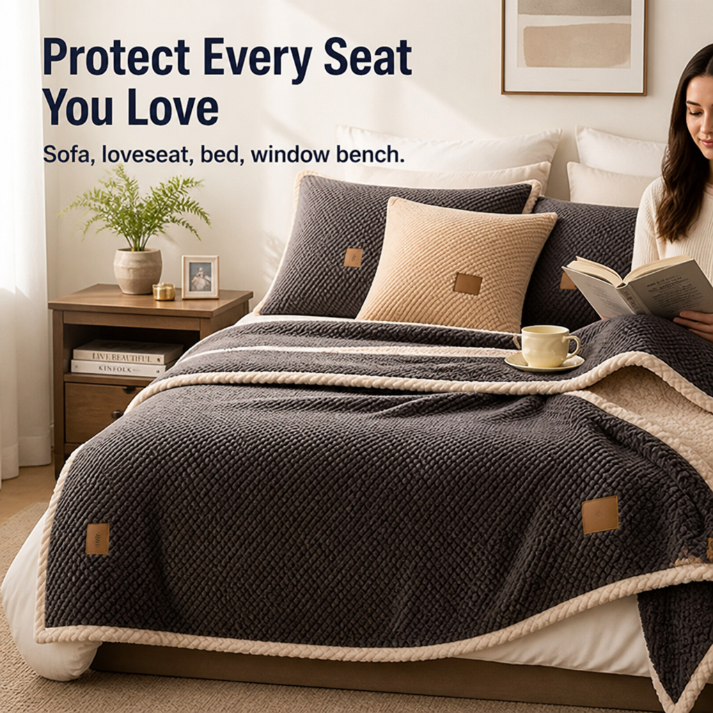VeluraShield™ — Wrap Your Sofa in Plush Comfort That Never Slips or Fades