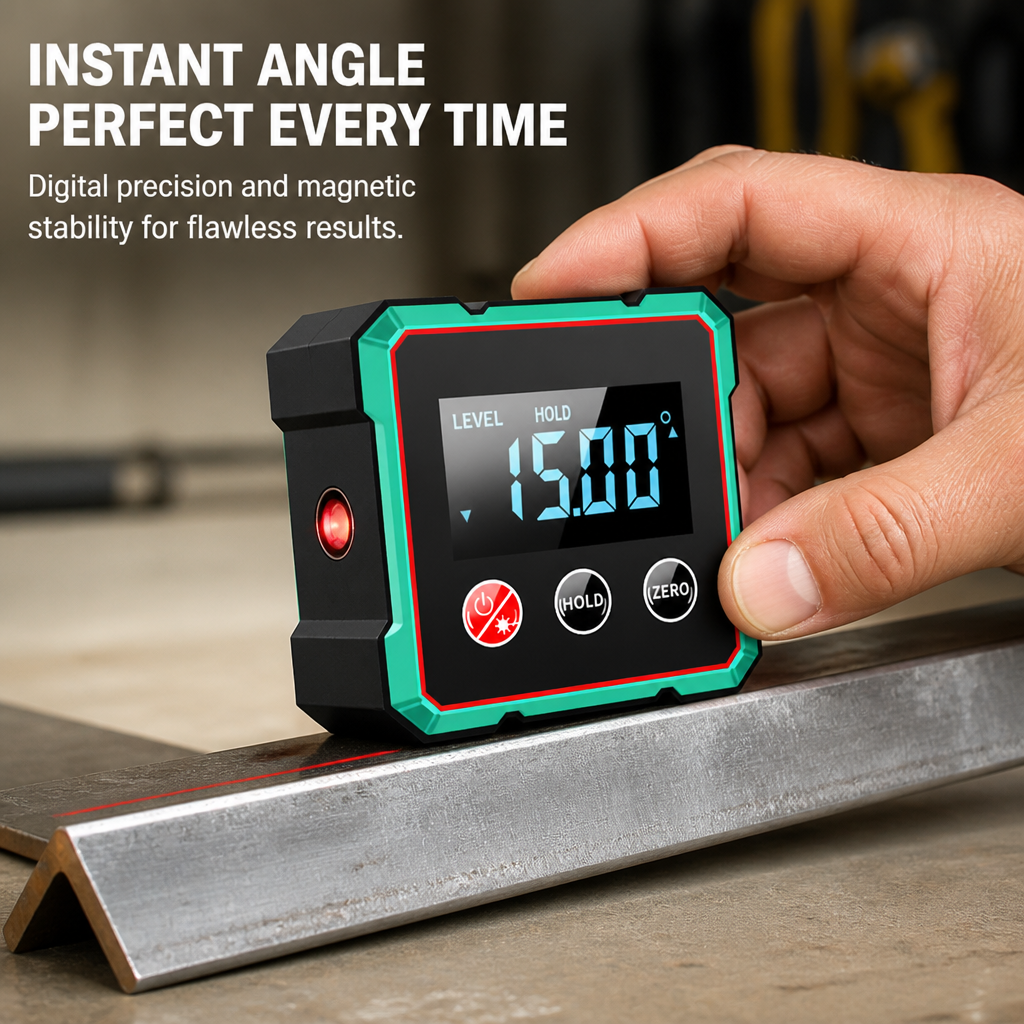 FluxEdge™ Digital Angle Gauge — Master Every Angle with Unshakable Precision and Hands-Free Control
