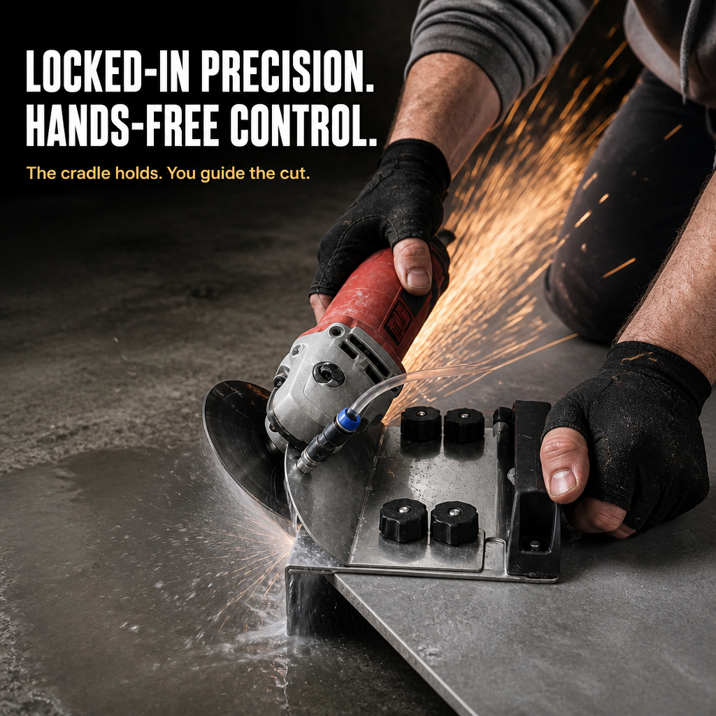PrecisionPro™ — Carve Factory-Sharp 45° Tile Miters Without a Wet Saw