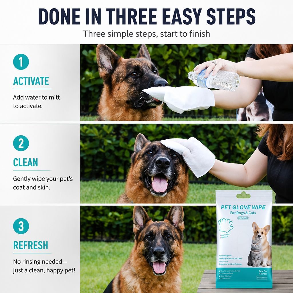 PurePaws™ Rinse-Free Mitts — Transform Bath Time Battles into Calm, Cuddle-Worthy Care