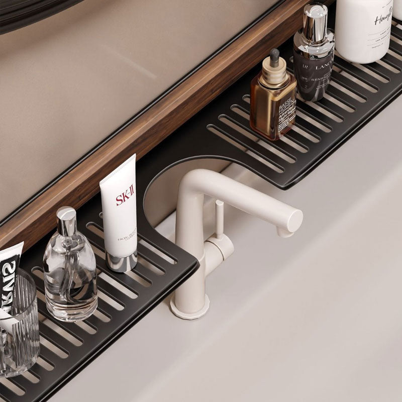 Wood-Look & Metal Faucet Shelf – No Drilling Required