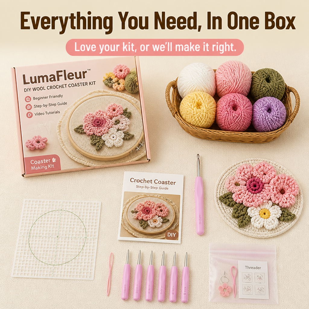 LumaFleur™ — Ignite Your Space with Handmade Coasters Bursting with Joy and Color