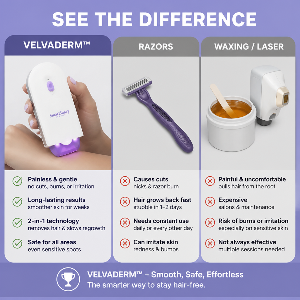 VelvaDerm™ — Glide Away Unwanted Hair and Stay Smooth for Weeks, No Sting