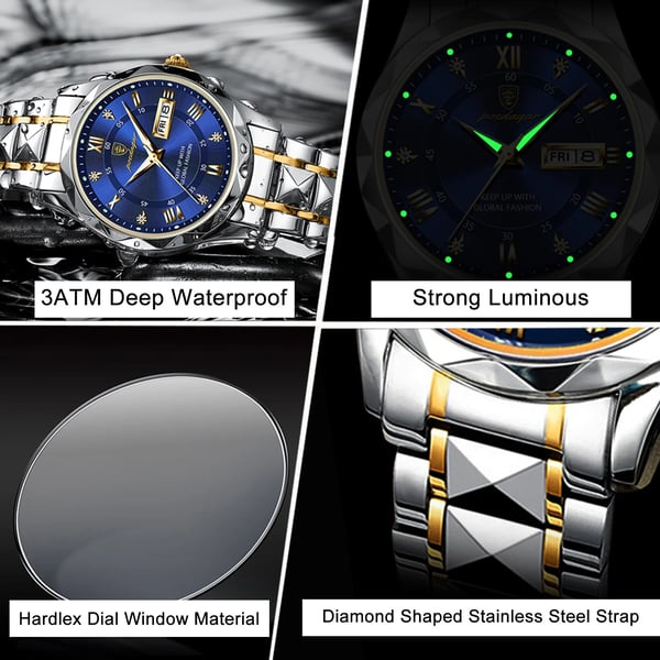 Waterproof Luxury Men's Watch with Luminous Feature