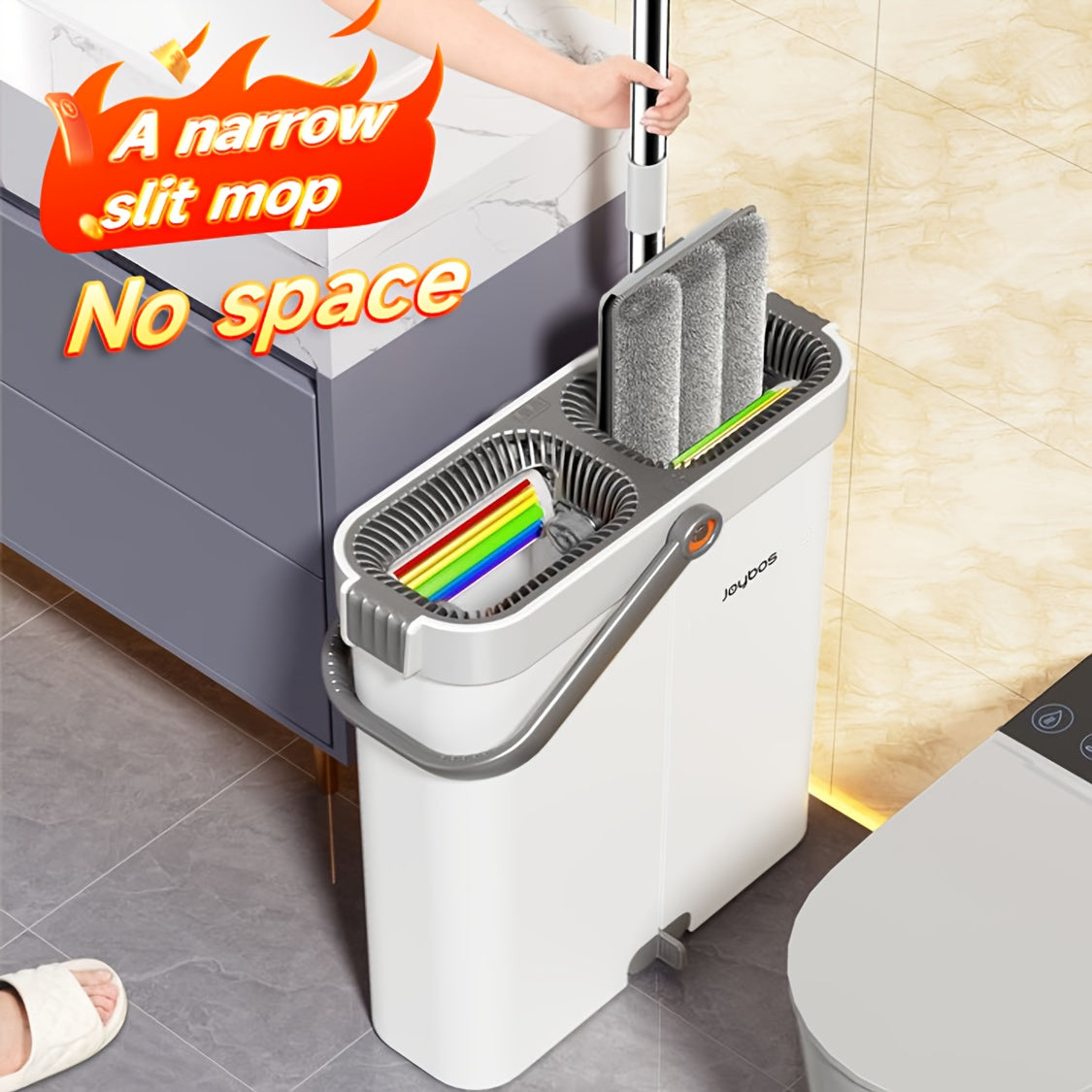 Mop Set with Bucket | Flat Mop in 33 cm or 40 cm Sizes